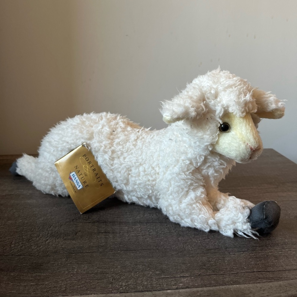 Portraits of Nature Hansa White Plush Lamb